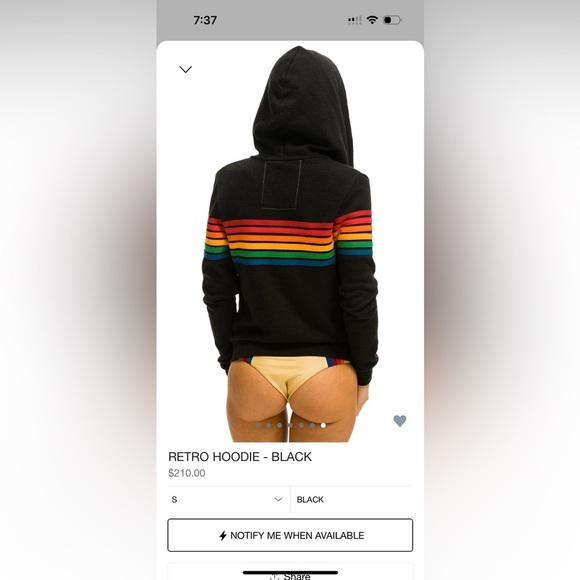 ‼️RARE‼️🎸AVIATOR NATION🎸6 Stripe Retro Zip Hoodie in Charcoal✨size XS✨ - Picture 4 of 11